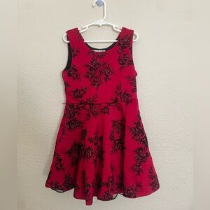 Knitworks Red and Black Floral Dress